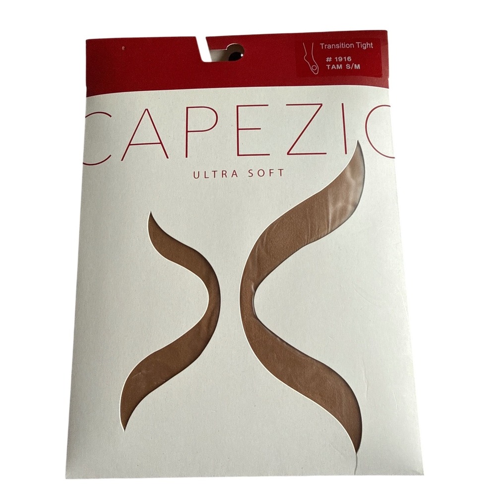 Capezio 1916 Ultra Soft Transition Tights Tan S/M Matte Semi Opaque NOS